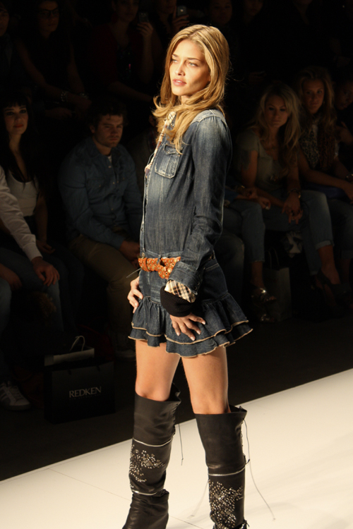 Ana Beatriz Barros during the Replay fashion show at the Amsterdam International Fashion Week. 