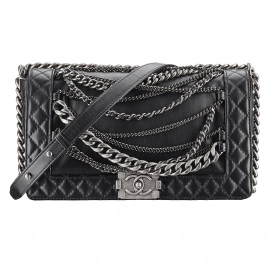 1 - Black-leather-BOY-CHANEL-bag-with-chains